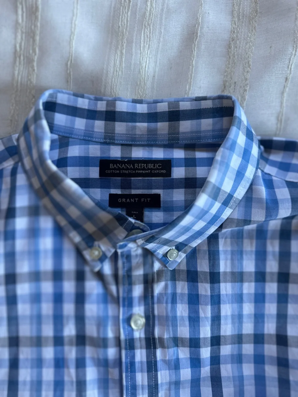 BANANA REPUBLIC Cotton Stretch Oxford Shirt | Grant Fit - Large Tall
